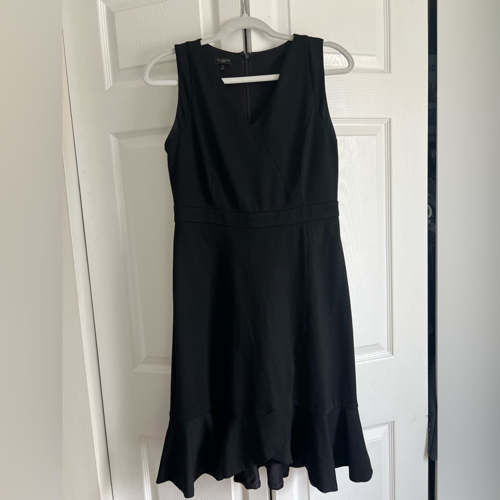 Talbots 6P Women’s Black Sleeveless Ruffle Professional Work Office Midi Dress